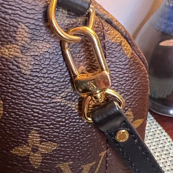 Louis Vuitton Monogram Palm Springs Mini Backpack, blk leather trim, Gold HW - Picture 10 of 16